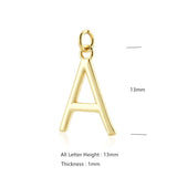 925 Sterling Silver Plain Letter A-Z Initial Alphabet Pendant for Necklace