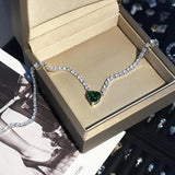 Emerald Chocker Necklace 925 Sterling Silver Wedding Pendants Necklace