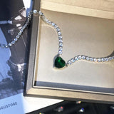 Emerald Chocker Necklace 925 Sterling Silver Wedding Pendants Necklace