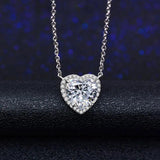 2ct Moissanite Pendant 925 Sterling Silver Wedding Necklace for Women