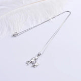 925 Silver Big Steed Horse Female Pendant Long Chain Animal Necklace