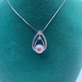 8-9mm Freshwater Pearl Oblate Pendant Necklace Chain Style Wholesales