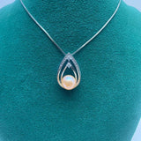 8-9mm Freshwater Pearl Oblate Pendant Necklace Chain Style Wholesales