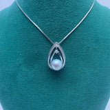8-9mm Freshwater Pearl Oblate Pendant Necklace Chain Style Wholesales