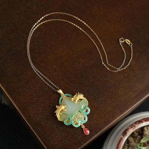 Vintage Ethnic Chinese Style Hotian Jade Necklace