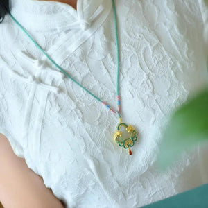 Vintage Ethnic Chinese Style Hotian Jade Necklace