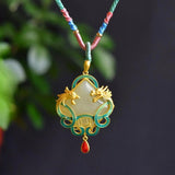 Vintage Ethnic Chinese Style Hotian Jade Necklace