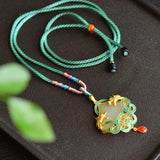 Vintage Ethnic Chinese Style Hotian Jade Necklace