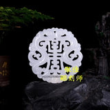 Natural Jade Dragon Pendant Necklace Luck Amulet