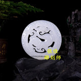 Natural Jade Dragon Pendant Necklace Luck Amulet
