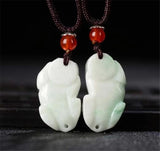Natural Emerald Money Pixiu Pendant Necklace Luck Amulet