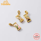 TrustDavis 925 Silver Sweet 18K Candy Pendant DIY Necklace Bracelet Jewelry