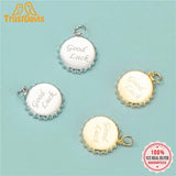 TrustDavis 925 Silver GOOD LUCK Beer Bottle Cap Charm Pendant