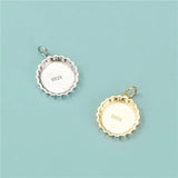TrustDavis 925 Silver GOOD LUCK Beer Bottle Cap Charm Pendant