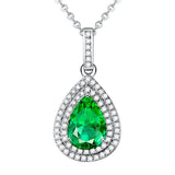 Natural Turquoise S925 Silver Necklace Pendant Women Fine Jewelry