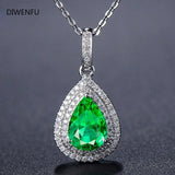 Natural Turquoise S925 Silver Necklace Pendant Women Fine Jewelry
