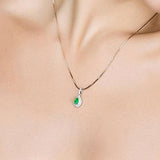 Natural Turquoise S925 Silver Necklace Pendant Women Fine Jewelry