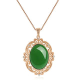 Jade Water Drop Pendant 925 Silver Amulet Charm Agate Gemstone Jewelry