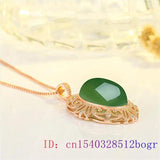 Jade Water Drop Pendant 925 Silver Amulet Charm Agate Gemstone Jewelry