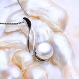 Vintage 925 Silver Pendant Freshwater Pearl Necklace