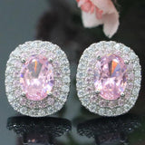 Minimalist Pink Kunzite Sapphire CZ Earrings