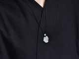 Natural Agate Chalcedony FOX Pendant Necklace Hand-Carved Man Luck Amulet