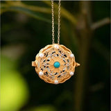Sterling Silver Gilded Gray Jade Buddha Pendant in Flower Hollow Pattern Niche