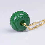 Green Jade Carving Money Beads DIY Pendants Bangle Charm Amulet