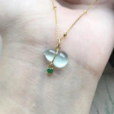 Chalcedony Gourd Pendant Necklace - Chinese Retro Charm Jewelry