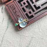 Chalcedony Gourd Pendant Necklace - Chinese Retro Charm Jewelry