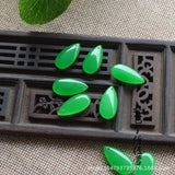 5pc Green Jade Water Drop Pendant Necklace DIY Men Lucky Amulet