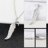 Sterling Silver 925 Feather Pendant Necklace for Women