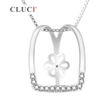 925 Silver Pendant Mounting with 13 Rhinestones for Pearl Necklace