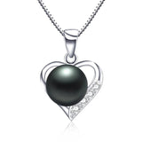 Freshwater Pearl Pendant 925 Sterling Silver Love Necklace