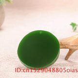 Natural Green Chinese Jade Dragon Phoenix Pendant Necklace