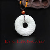 Green Jade Cloud Rune Pendant Necklace Charm Jewelry for Women Men