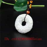 Green Jade Cloud Rune Pendant Necklace Charm Jewelry for Women Men