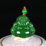 Hand-Carved Natural Green Jade Buddha Pendant Necklace Charm Jewelry