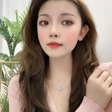 Lab Diamond Pendant Filled Wedding Necklace