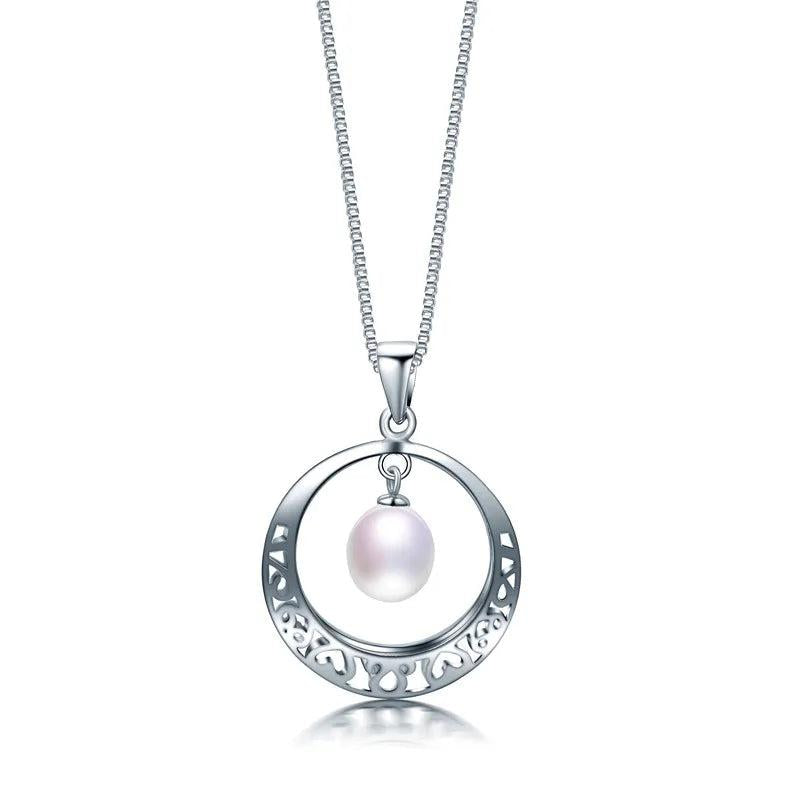 925 Sterling Silver Necklace Freshwater Pearl Pendant