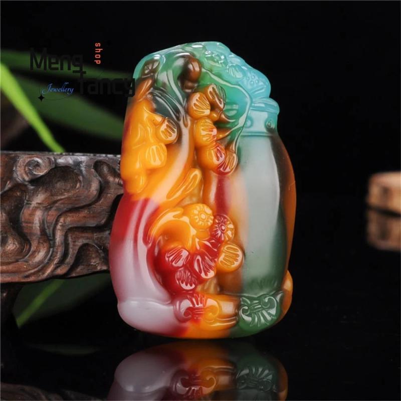 Hetian Jade Vase Ruyi Pendant Charms Sweater Chain Couple