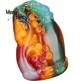 Hetian Jade Vase Ruyi Pendant Charms Sweater Chain Couple