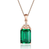 925 Silver Emerald Necklace for Women Wedding Jewelry