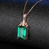 925 Silver Emerald Necklace for Women Wedding Jewelry