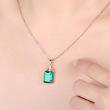 925 Silver Emerald Necklace for Women Wedding Jewelry
