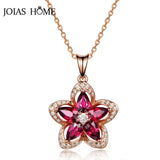 Classic Red Ruby Pendant Necklace Gemstone Silver 925 Jewelry
