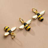 925 Sterling Silver Bee Dangle Charm Bracelets Necklace Silver Pendants