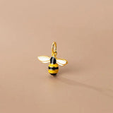 925 Sterling Silver Bee Dangle Charm Bracelets Necklace Silver Pendants