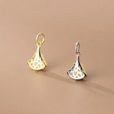 925 Silver Ginkgo Leaf Necklace Earring Charm DIY Jewelry Making