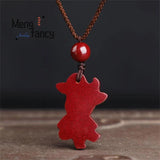 Cinnabar Purple Sand Chinese Zodiac Stone Pendant Jewelry